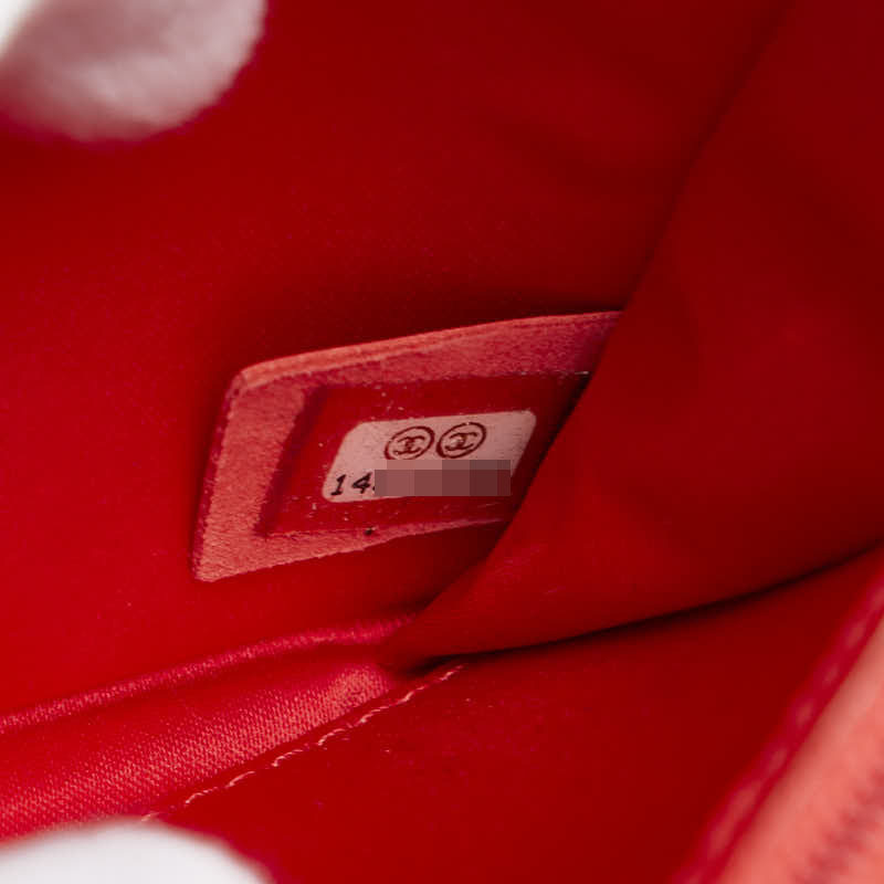 シャネル ココマーク ウルトラステッチ パイソン チェーン ワンショルダーバッグ レッド シルバー レザー レディース CHANEL 【中古】_画像9