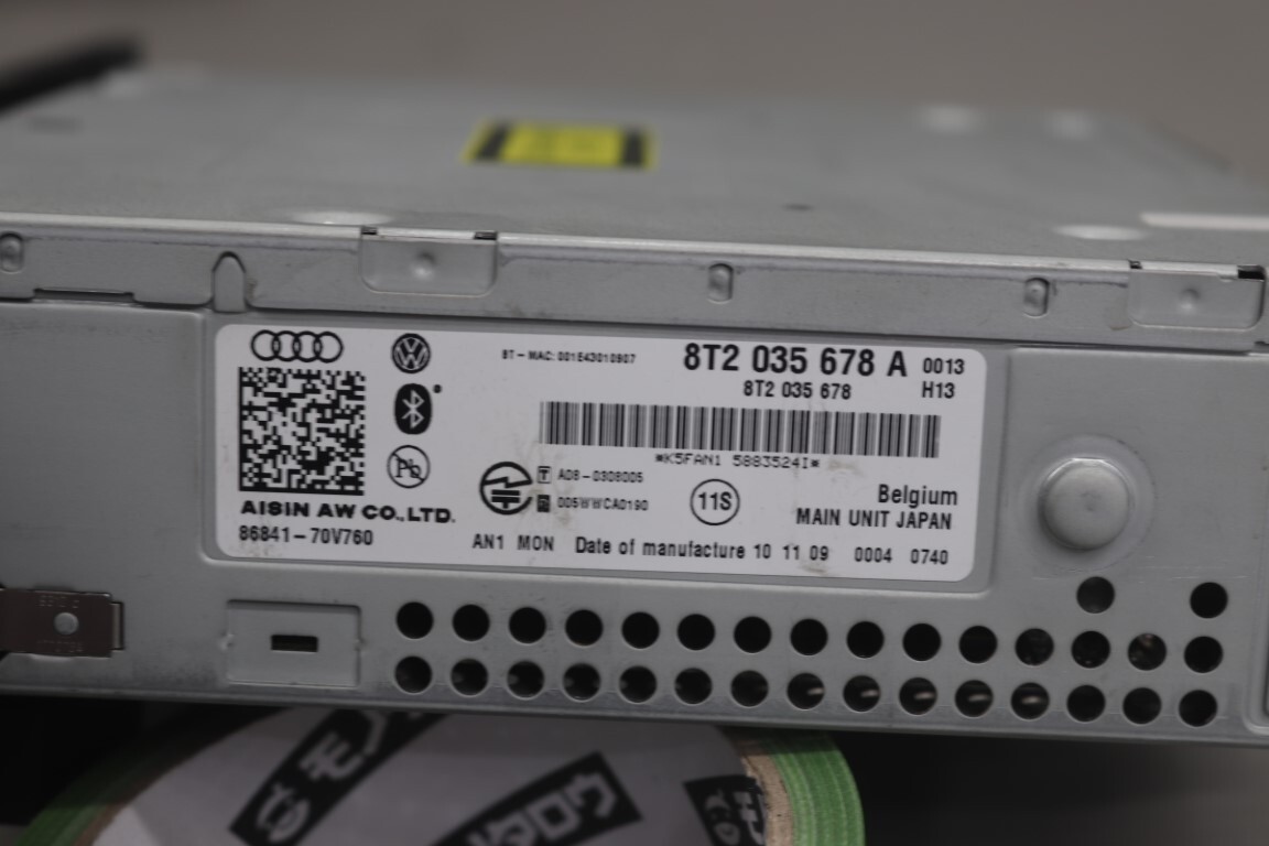 アウディ A4 アバント (8K B8 8KCDH) 純正 MMI マルチメディア ナビユニット CD オーディオデッキ 8T2 035 678 A アイシン 破損無 p055606_画像6