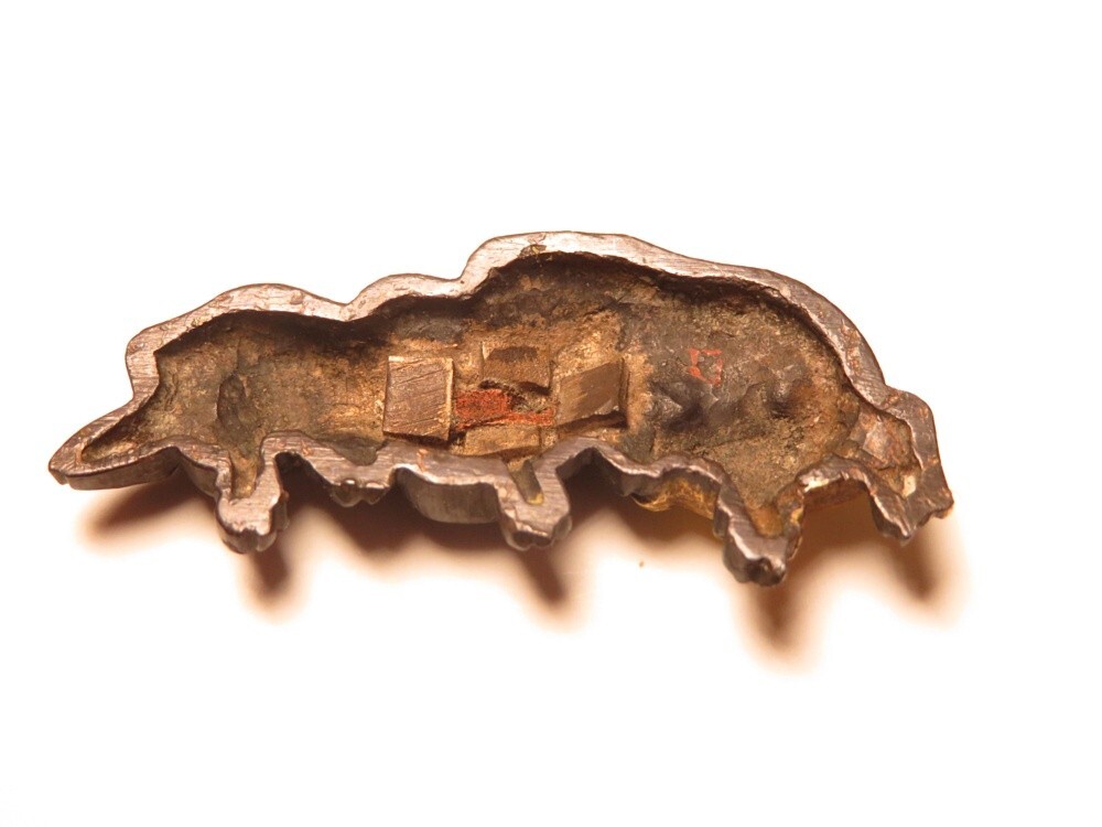 [11218] меч принадлежности Edo ~ Meiji красный медь земля корова глаз .( первый товар * покупка товар )