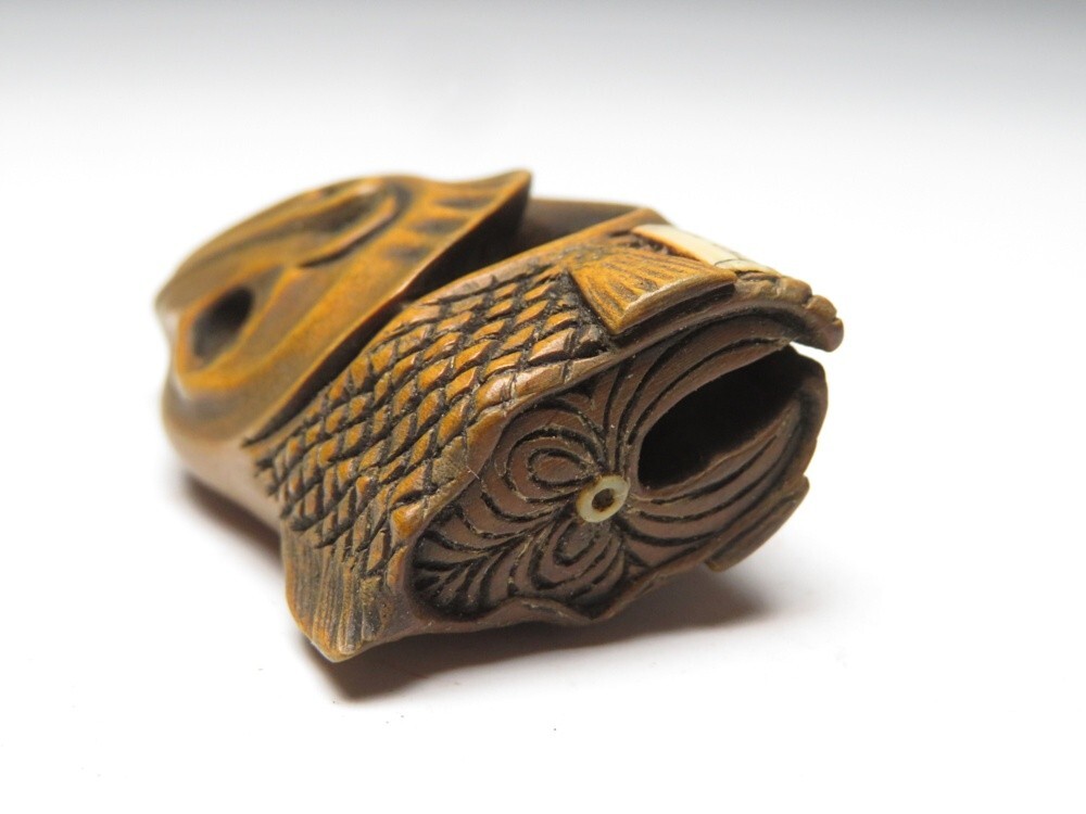 [11380] Meiji период . предмет из дерева лосось netsuke ( первый товар * покупка товар )