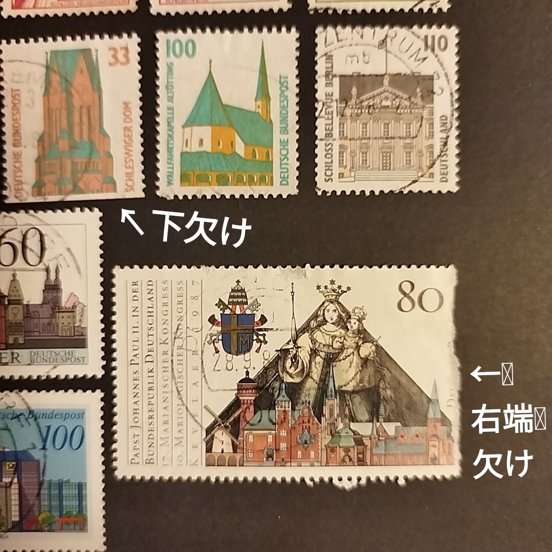 ドイツの古い切手 38枚　外国切手　DEUTSCHE POST / DEUTSCHE BUNDESPOST BERLIN ベルリン / DEUTSCHE BUNDESPOST / DEUTSCHLAND 人物 建物_画像9