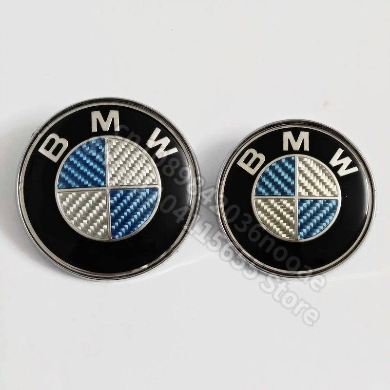 BMW 82mm эмблема под карбон голубой серебряный передний задний багажник капот Logo значок Mark спорт украшать модный 