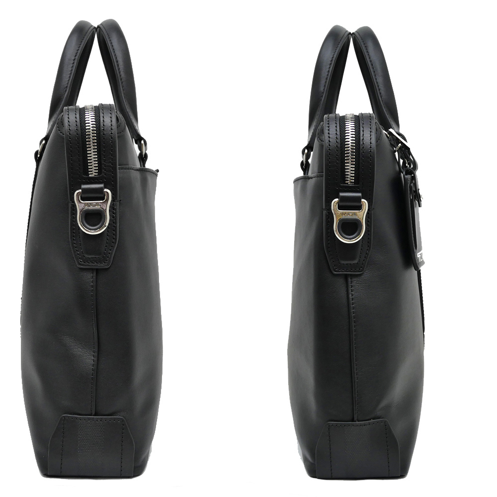 【名東】トゥミ JARVIS スリム・ブリーフ 0982415 ブラック 黒 レザー ビジネスバッグ ストラップ付 メンズ 新品同様_画像4