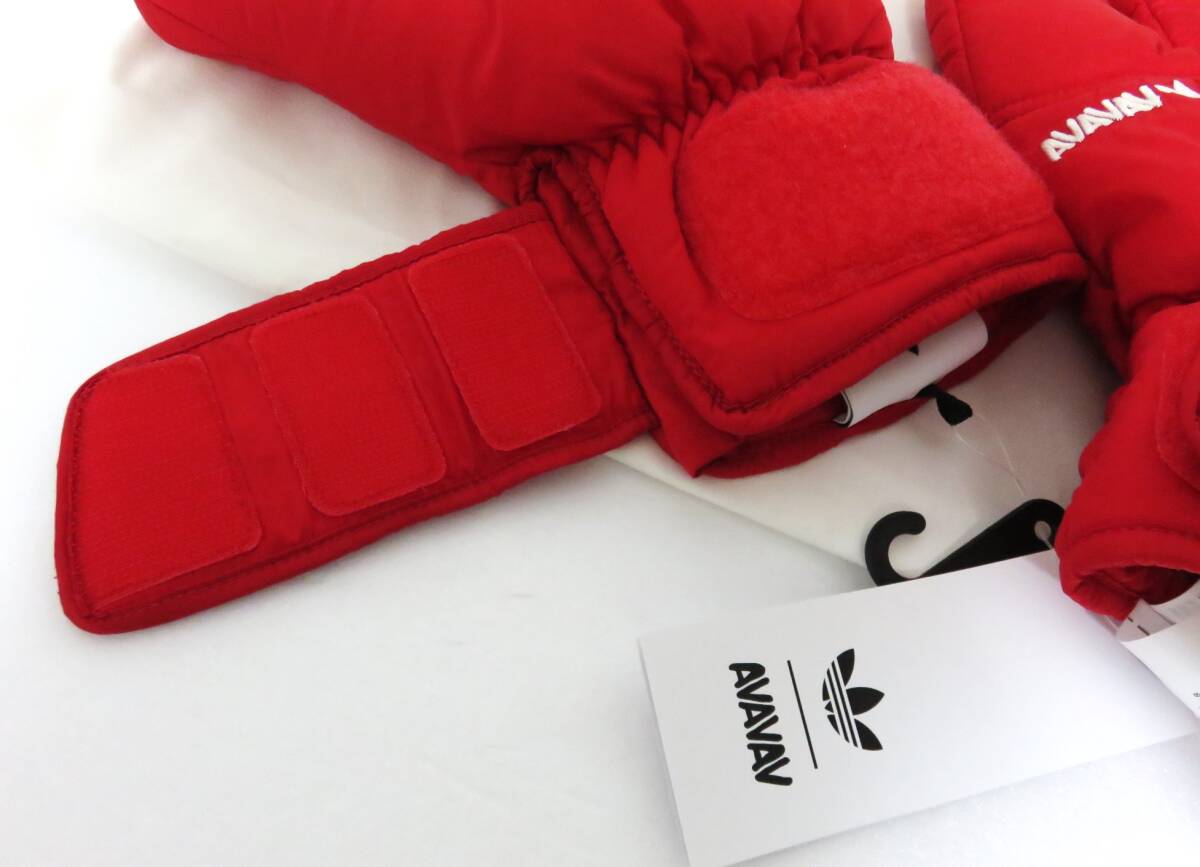 送料無料 新品 adidas Originals by AVAVAV 3本指 グローブ レッド S アディダス オリジナルス アヴァヴァヴ 中綿 手袋 JM0443_画像6
