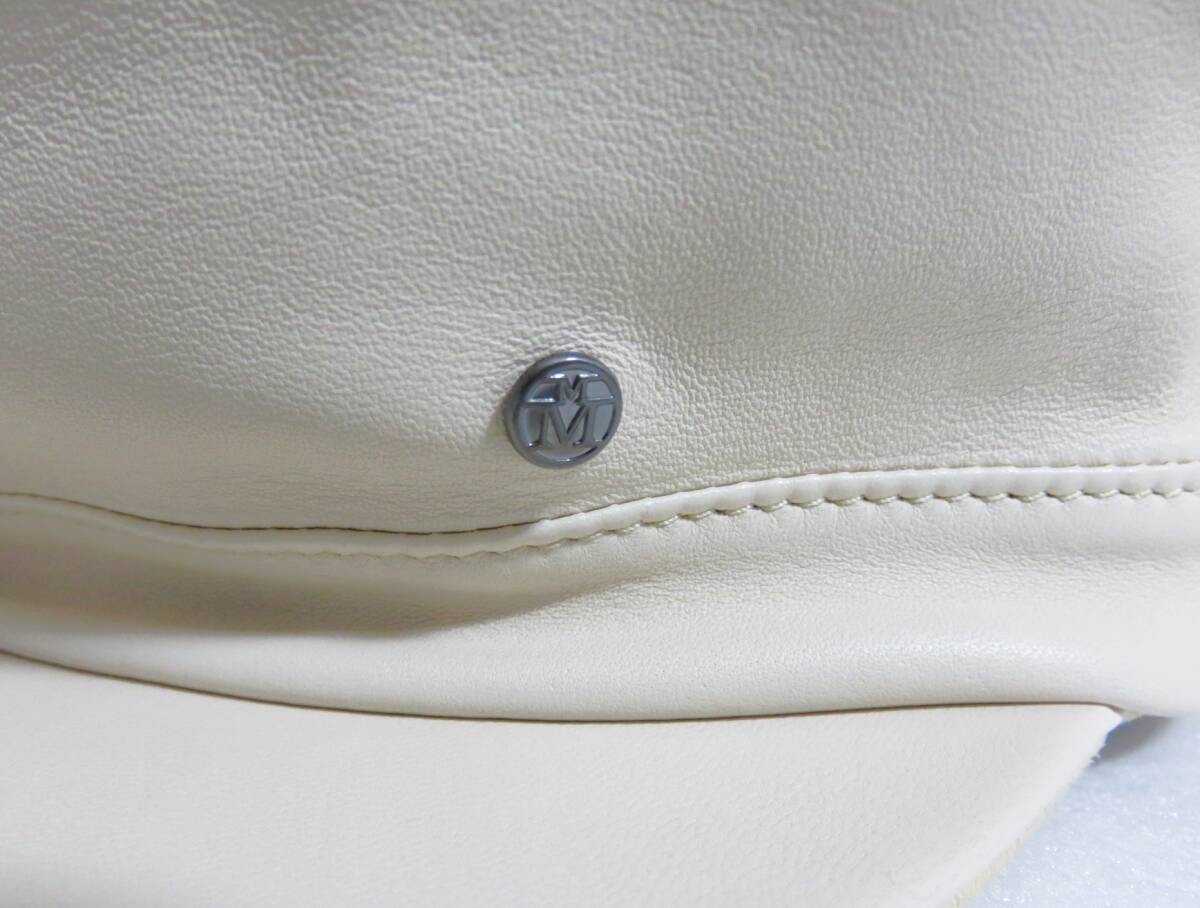 бесплатная доставка новый товар MAISON MICHEL NEW ABBY HAT M бежевый Италия производства mezzo mi ракушка a Be двусторонний кожа замша шляпа колпак