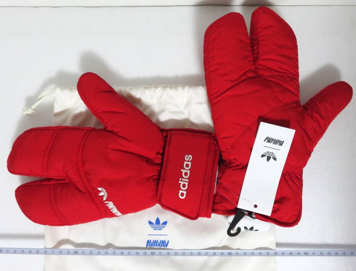 送料無料 新品 adidas Originals by AVAVAV 3本指 グローブ レッド S アディダス オリジナルス アヴァヴァヴ 中綿 手袋 JM0443_画像8