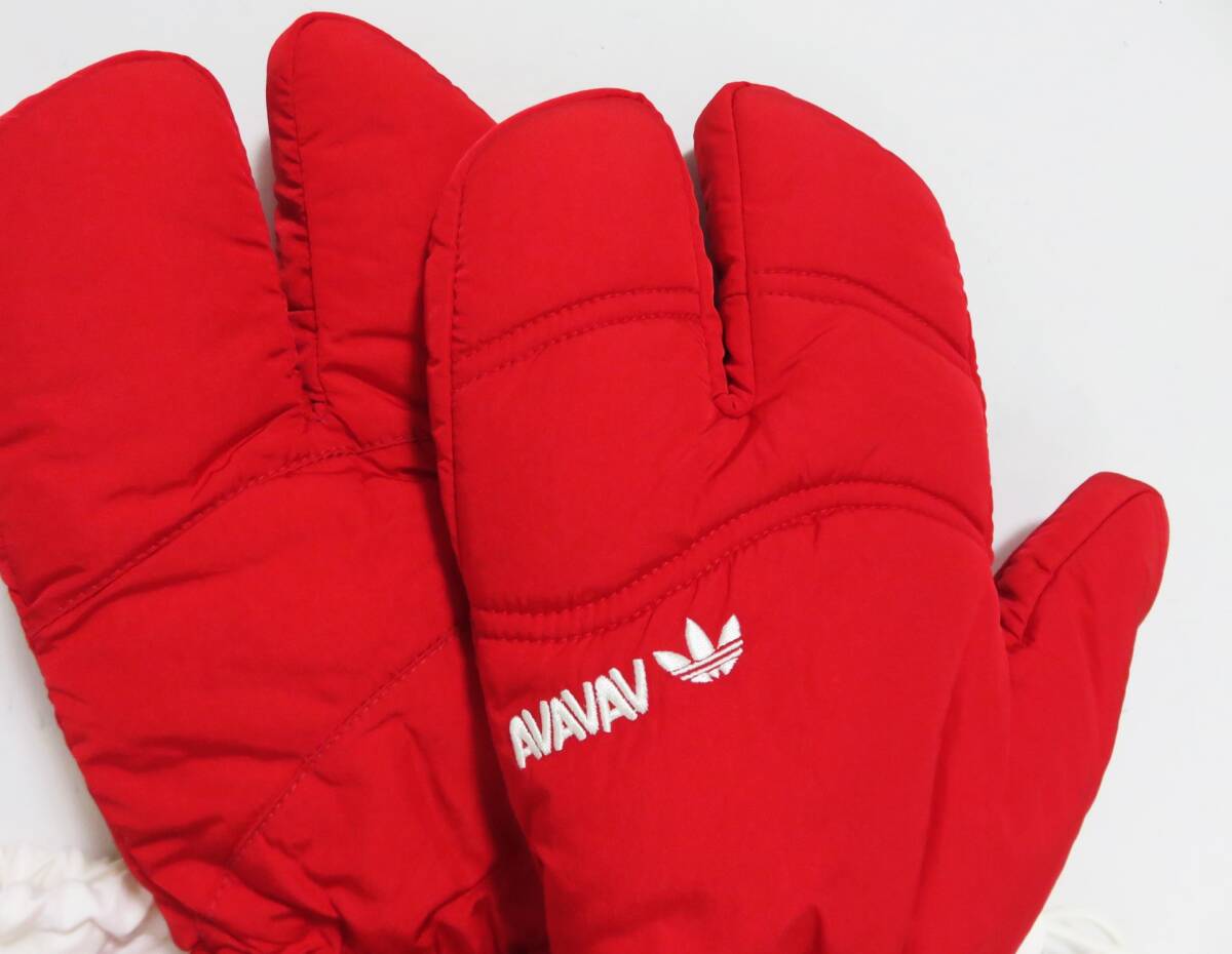 送料無料 新品 adidas Originals by AVAVAV 3本指 グローブ レッド S アディダス オリジナルス アヴァヴァヴ 中綿 手袋 JM0443_画像2