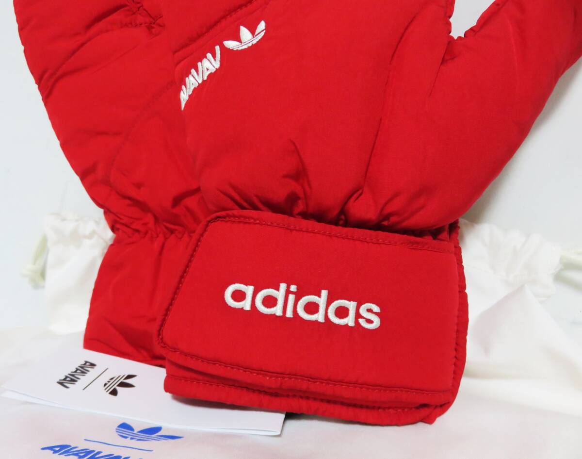 送料無料 新品 adidas Originals by AVAVAV 3本指 グローブ レッド S アディダス オリジナルス アヴァヴァヴ 中綿 手袋 JM0443_画像3