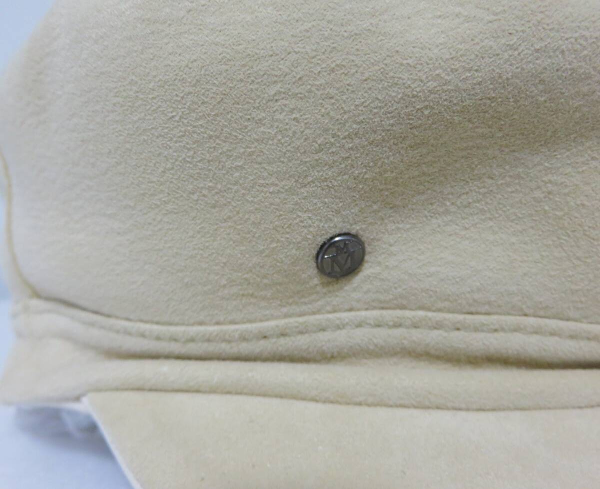 бесплатная доставка новый товар MAISON MICHEL NEW ABBY HAT M бежевый Италия производства mezzo mi ракушка a Be двусторонний кожа замша шляпа колпак