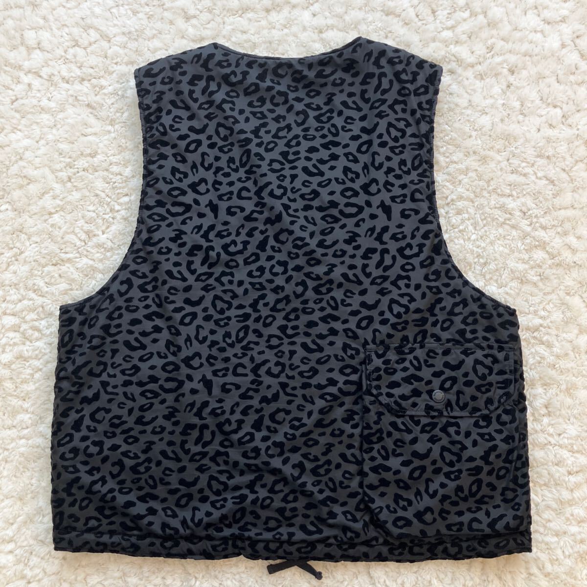 美品 USA製 Engineered Garments Cover Vest ブラックレオパード