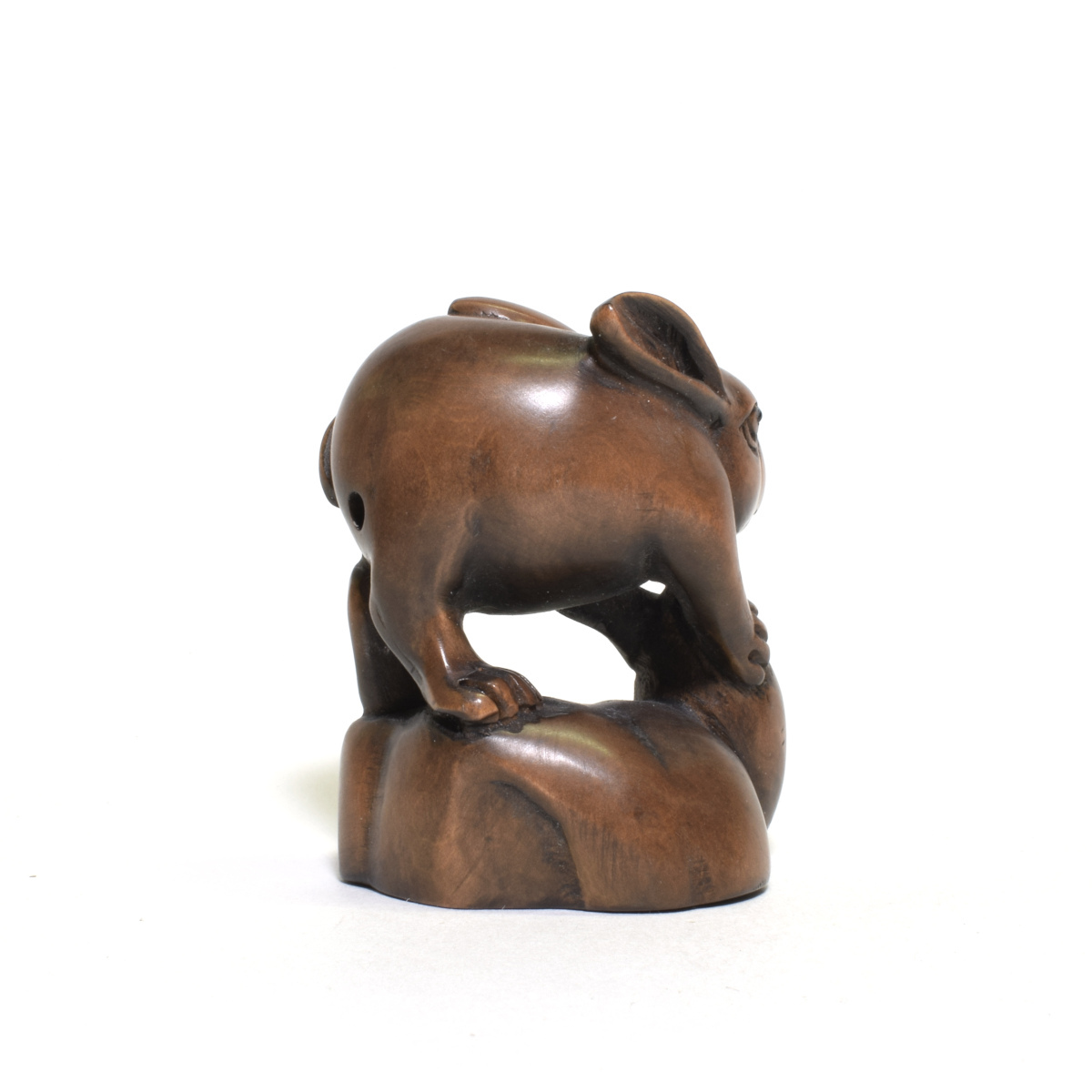  netsuke Самшит мелколистный . желтый . деликатный скульптура из дерева заяц [b16-30]
