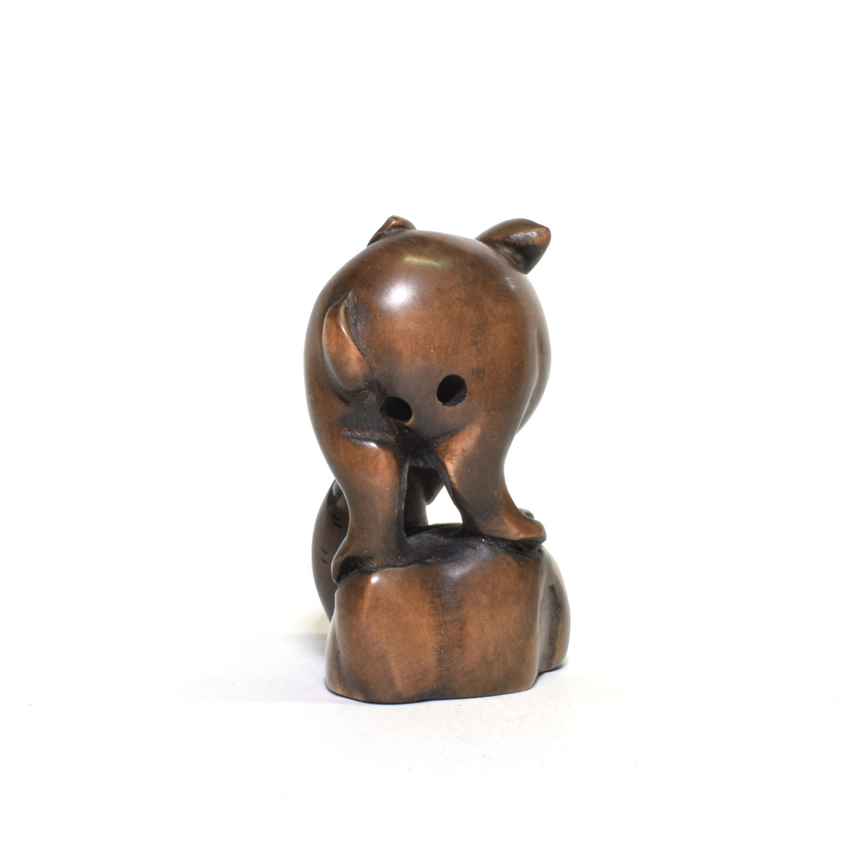  netsuke Самшит мелколистный . желтый . деликатный скульптура из дерева заяц [b16-30]