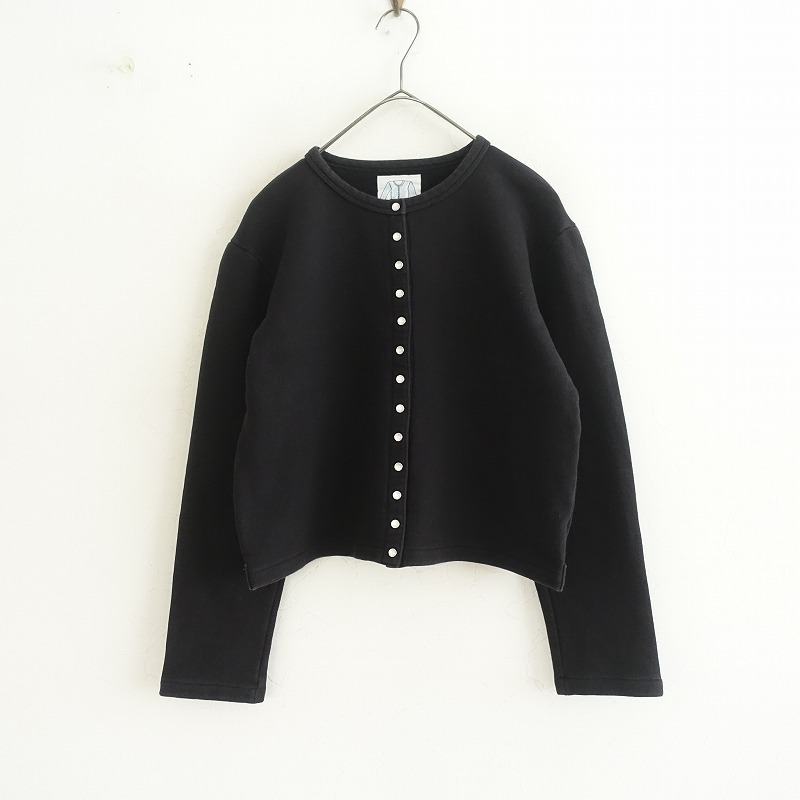 アニエスベー agnes b. *カーディガンプレッション*1綿コットン里起毛スウェット黒ブラック羽織アニエスb.(25-2507-274)【30H52】