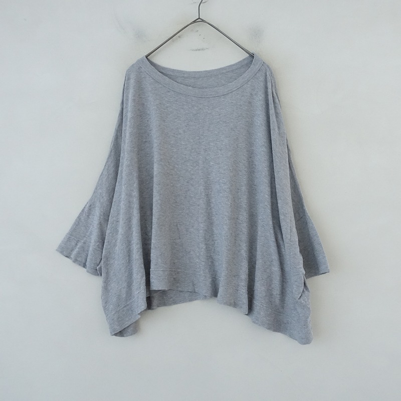 45a-rupi- M R45RPM * хлопок широкий футболка *0 cut and sewn хлопок серый небо . большой размер тянуть over (1-2507-197)[50H52]