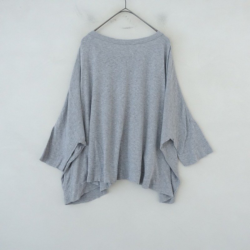 45a-rupi- M R45RPM * хлопок широкий футболка *0 cut and sewn хлопок серый небо . большой размер тянуть over (1-2507-197)[50H52]