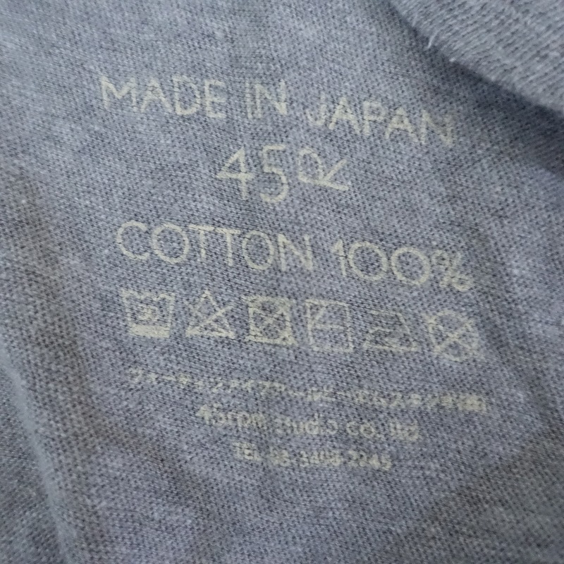 45a-rupi- M R45RPM * хлопок широкий футболка *0 cut and sewn хлопок серый небо . большой размер тянуть over (1-2507-197)[50H52]