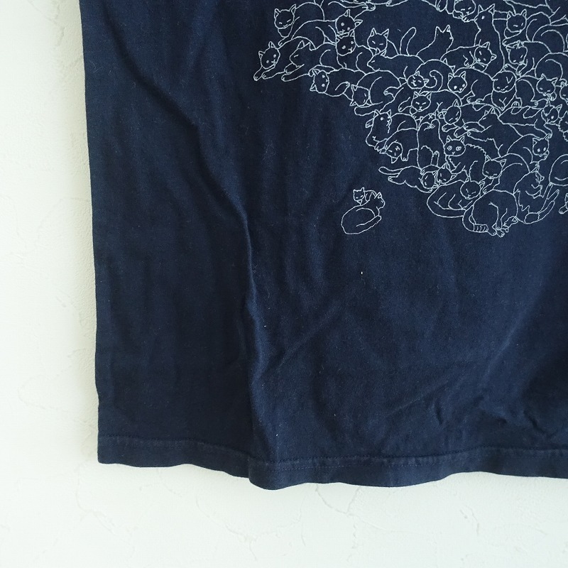 マーブルシュッド marble SUD *コットンプリント半袖Tシャツ*ネイビーカットソー(33-2507-654)【71H52】