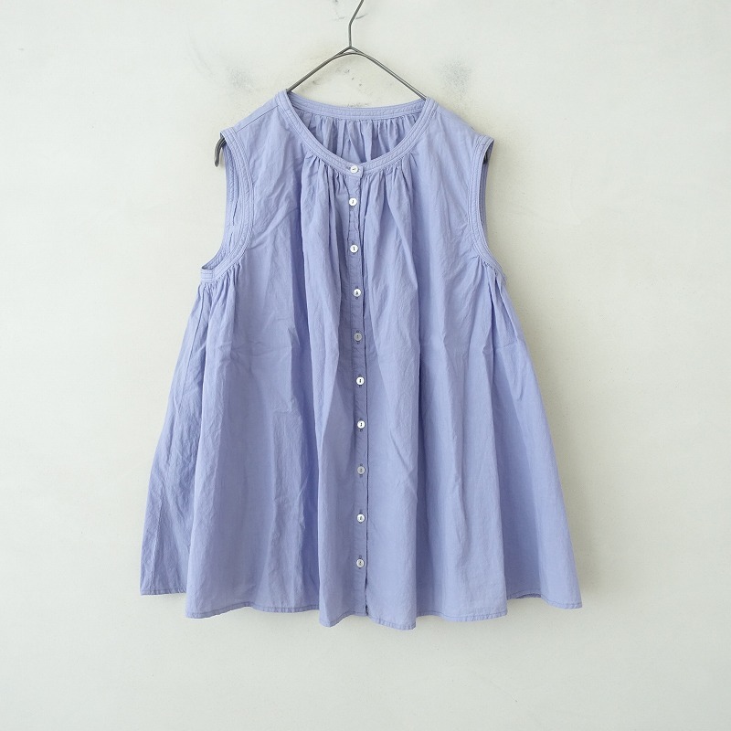 【定価1.7万】ネストローブ nest Robe *コットンリネン近江晒しノースリーブブラウス*Fラベンダー系羽織(2-2507-440)【91H52】