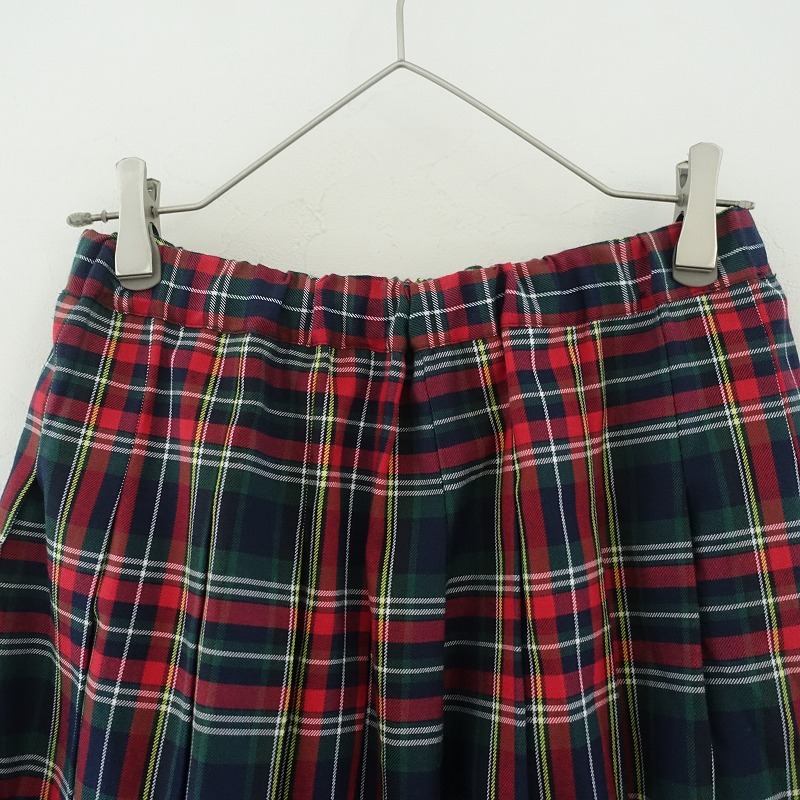 ノップドゥノッド nop de nod *コットン混チェックプリーツロングスカート*Mマキシネイビー系ウエストゴム(msk33-2507-729)【02H52】