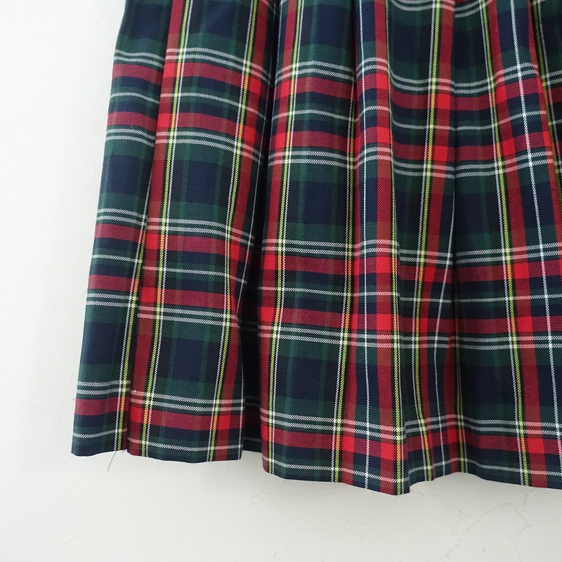 ノップドゥノッド nop de nod *コットン混チェックプリーツロングスカート*Mマキシネイビー系ウエストゴム(msk33-2507-729)【02H52】