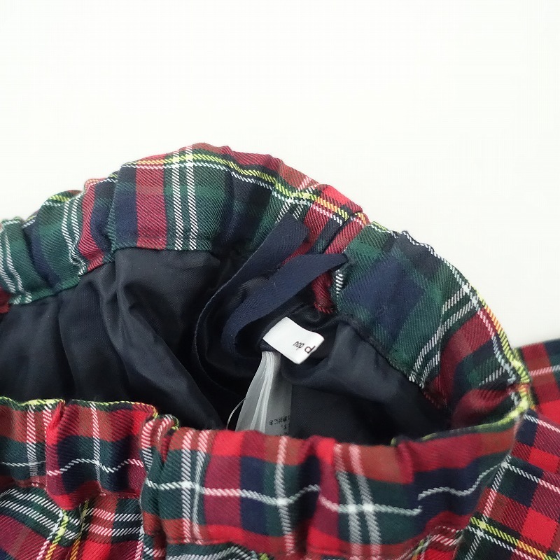 ノップドゥノッド nop de nod *コットン混チェックプリーツロングスカート*Mマキシネイビー系ウエストゴム(msk33-2507-729)【02H52】