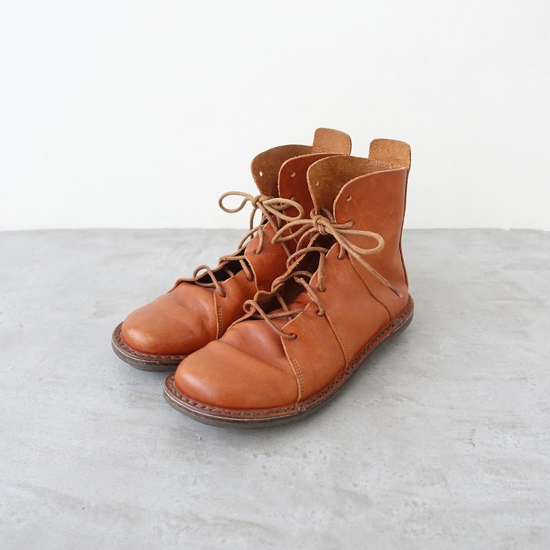 【定価6.4万】トリッペン trippen *Nomad レザーショートブーツ 37/23.5*皮革レースアップ0825(sh10-2508-18)【42H52】_画像1