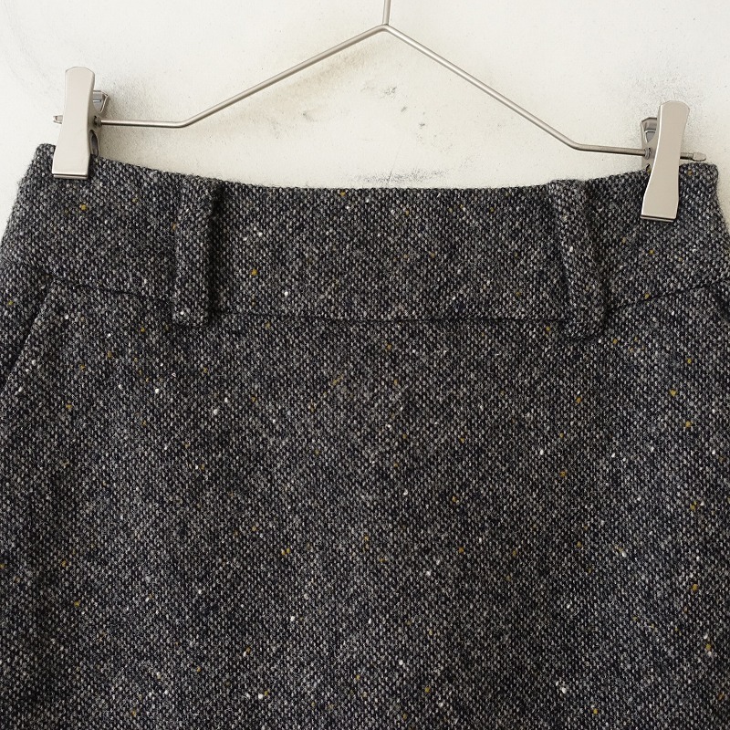 【定価4.7万】マーガレットハウエル MARGARET HOWELL *ウールツイードAラインスカート*2チャコールグレー杢(sk2-2508-100)【72H52】_画像3