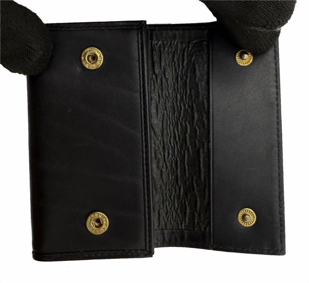  редкий FENDI Old Fendi 6 полосный чехол для ключей чёрная кожа взрослый чёрная кожа Rome Италия бизнес 183-80057 мужской взрослый ikeoji