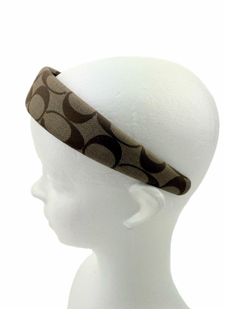 コーチ カチューシャ シグネチャー ベージュ C型ヘアバンド レディース COACH ヘッドバンド ヘアカーフ カーキ CA804 ヘアアクセサリー_画像6