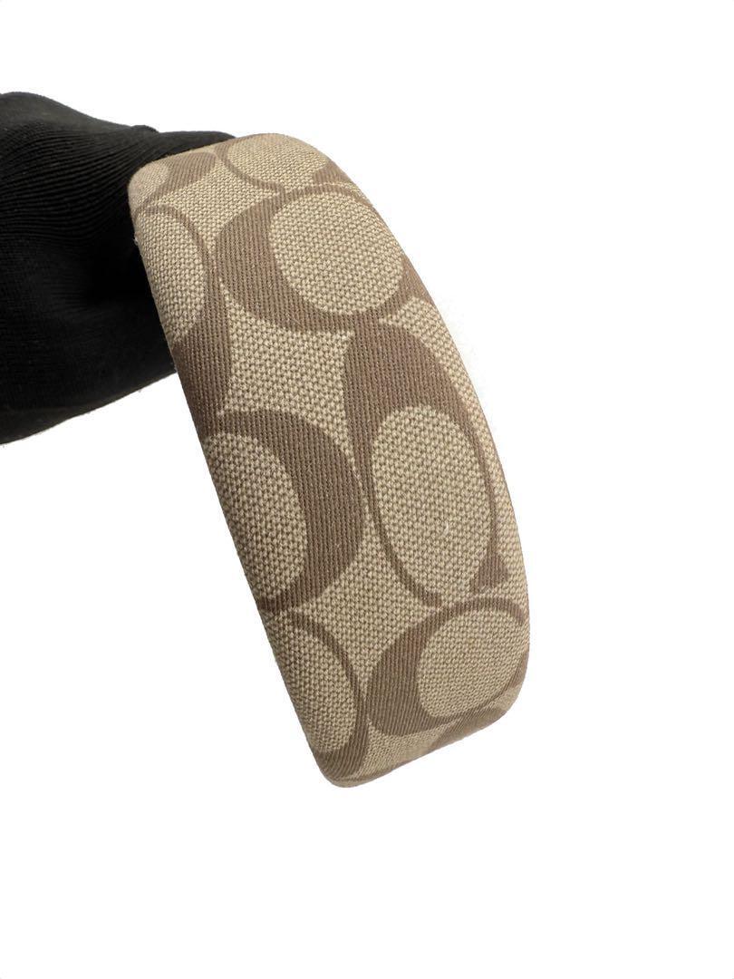 コーチ カチューシャ シグネチャー ベージュ C型ヘアバンド レディース COACH ヘッドバンド ヘアカーフ カーキ CA804 ヘアアクセサリー_画像7