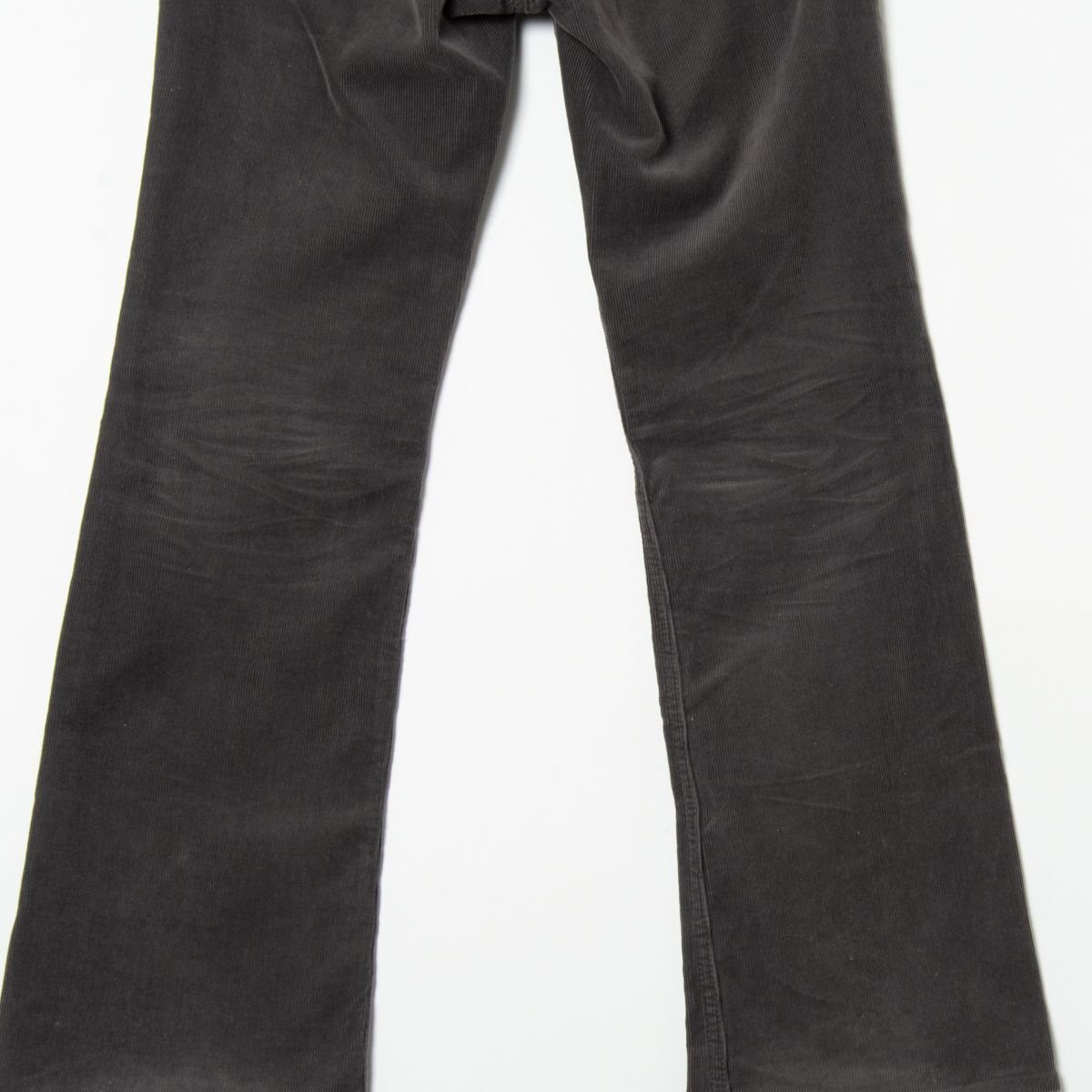 H.A.K ハク パッチワーク&ラインストーン コーデュロイフレアパンツ ボトムス ロング丈 綿100% カジュアル 秋冬 ブラウン 茶色 0 日本製_画像7