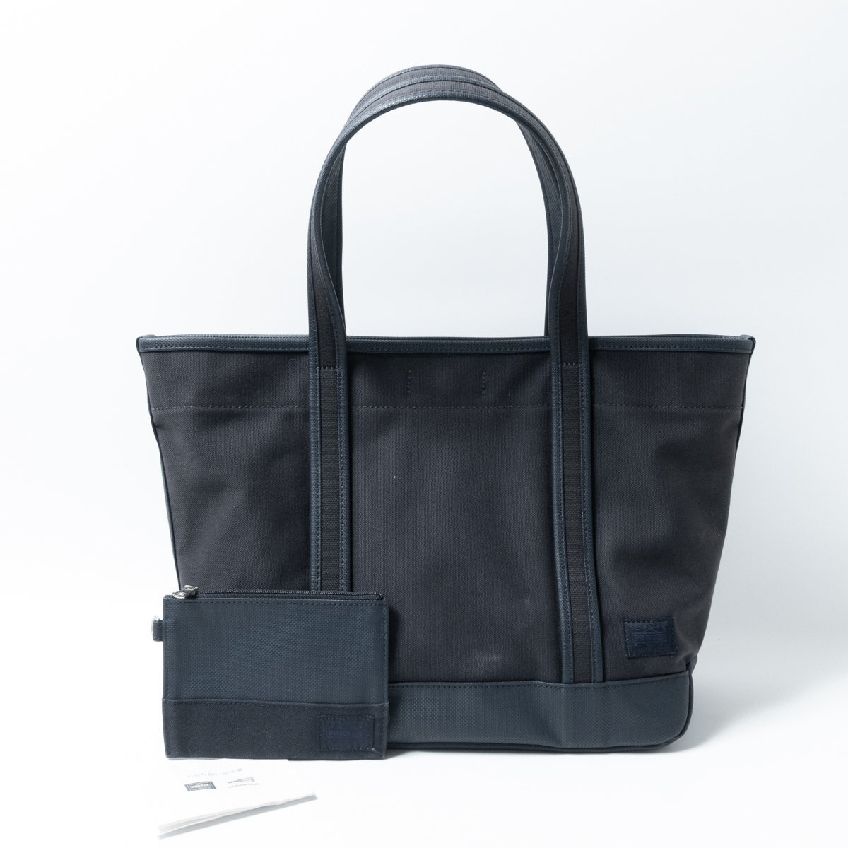 【1円スタート】PORTER GIRL ポーターガール 吉田カバン 日本製 ボーイフレンドトート 肩掛け ダークネイビー コットンキャンバス ポーチ付