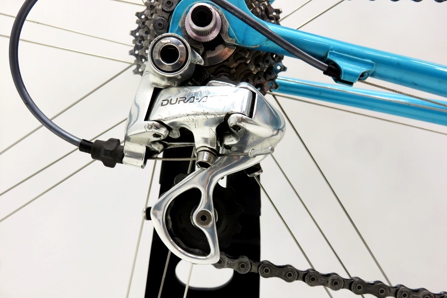 ★★下森製作所 PELOTON DURA-ACE 年式不明 アルミ ロードバイク 2×9速 ブルー×イエロー_画像8