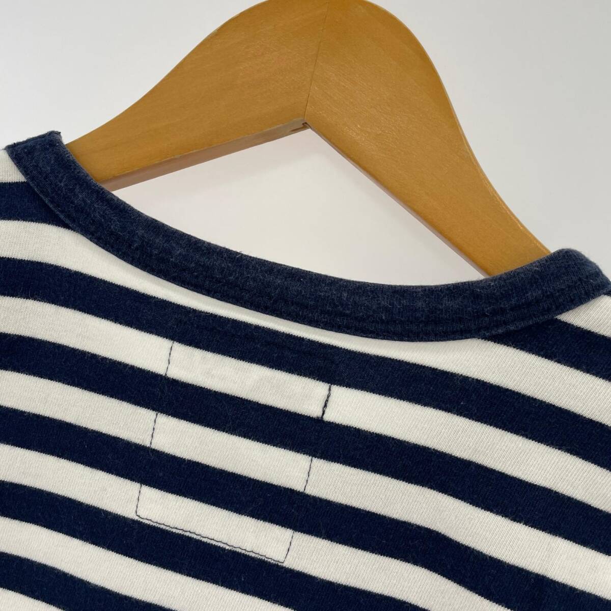 agnes b. アニエスベー ×BIOTOP ボーダー 半袖Tシャツ sizeT2/ネイビー×ホワイト ゆうパケットOK_画像4