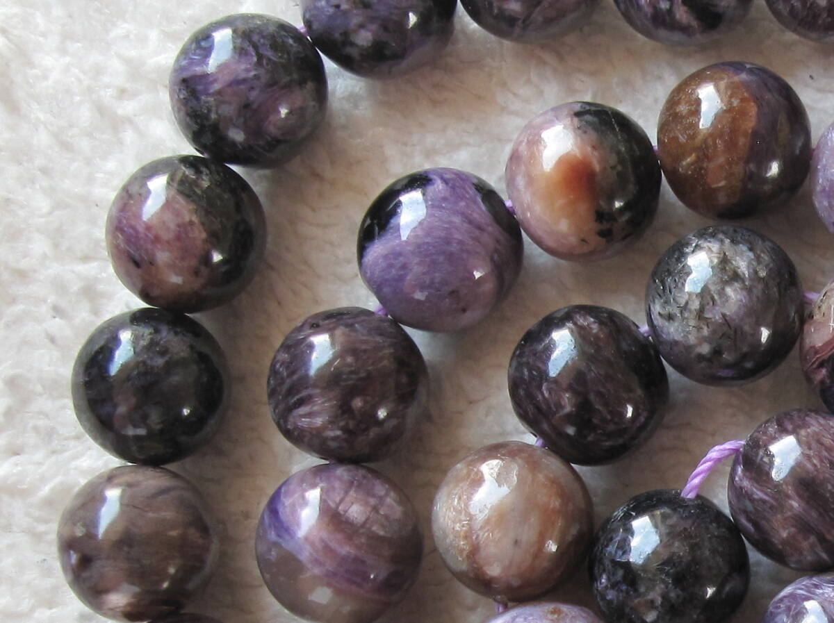 ?送料無(wú)料★天然石&チャロアイト▲丸玉！8~9mm！1本!