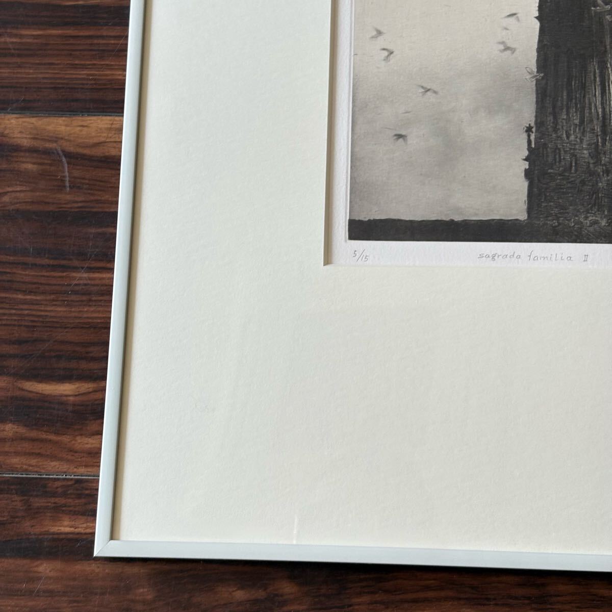 銅版画 Tomono 5/15 額装 サグラダ・ファミリア 絵画 Bibian 比比昂 - 銅版画 Tomono 真作 5/15 額装 サグラダ