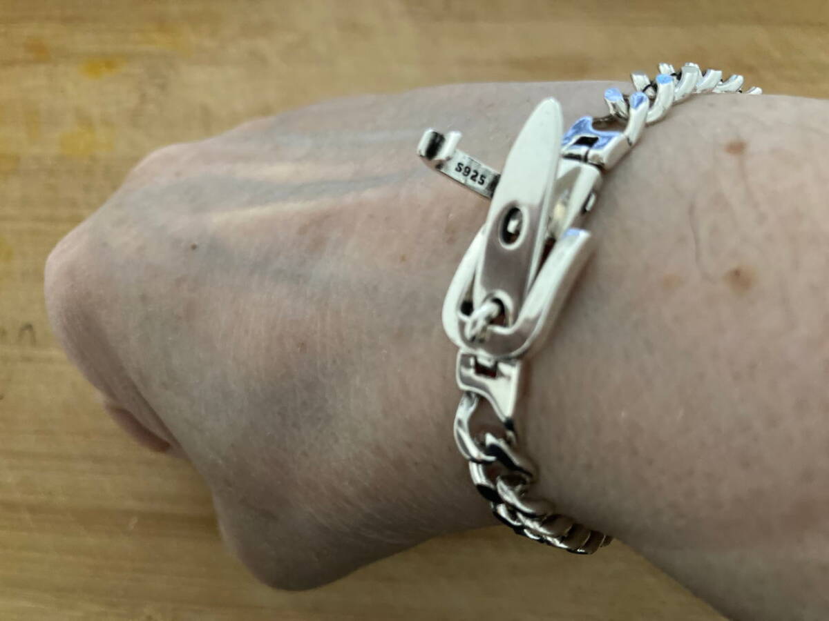 高品質ヴィンテージ調人気のベルト型シルバー925ブレスレット
