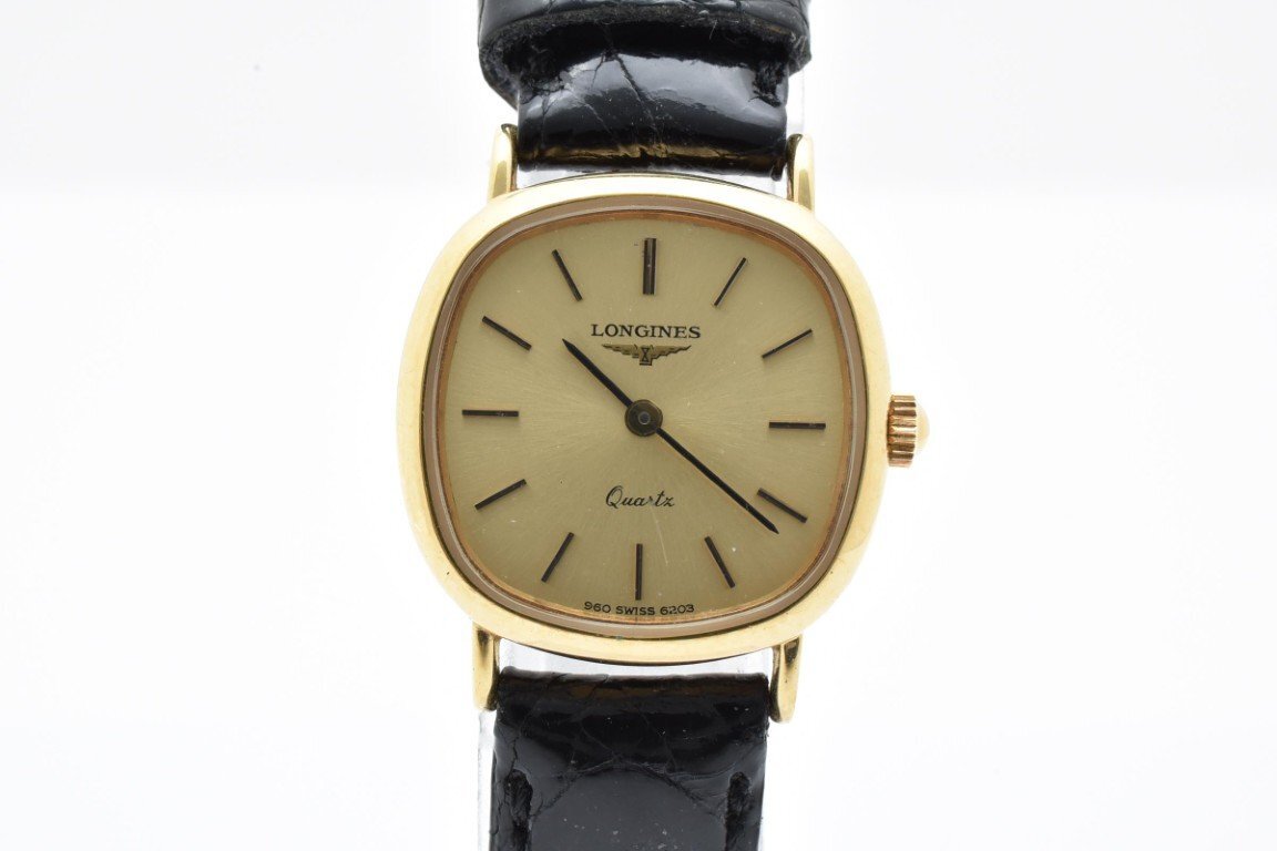 LONGINES ロンジン ゴールド文字盤 クォーツ 腕時計 31mm スクエア ロンジン LONGINES 腕時計 ゴールド スクエア 金文字盤 電池式