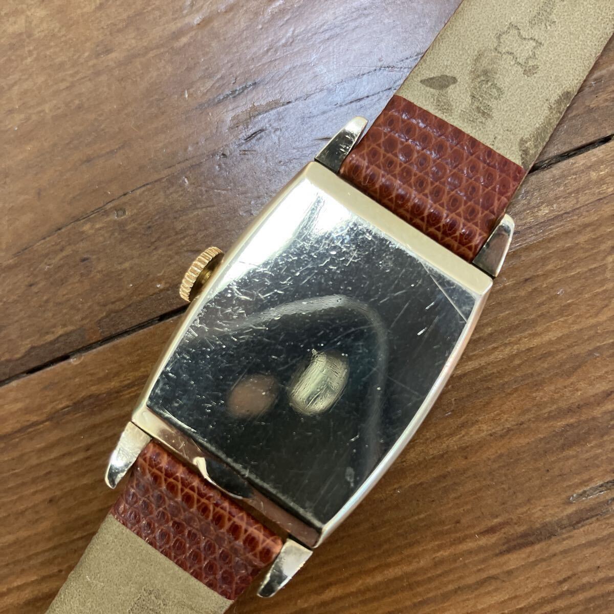 OH済み LONGINES ロンジン 10KGF 手巻き cal.10L オリジナル カッパーダイヤル ラージトノーケース オリジナル尾錠 希少 オメガ iwc Rolex _画像6