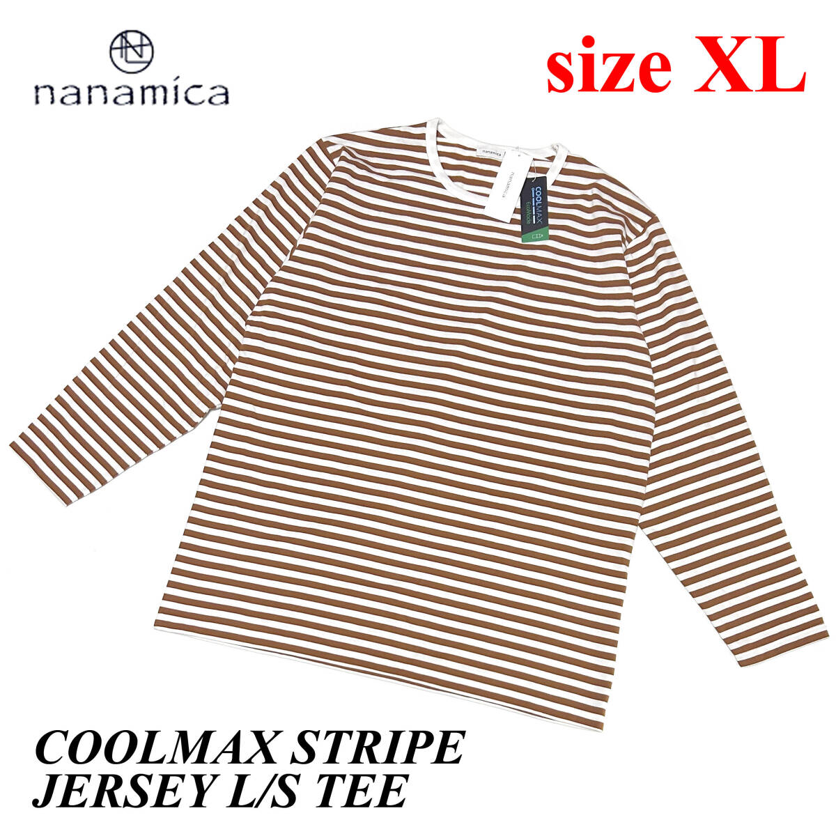 新品 L ナナミカ クールマックスストライプ ジャージーロングスリーブT