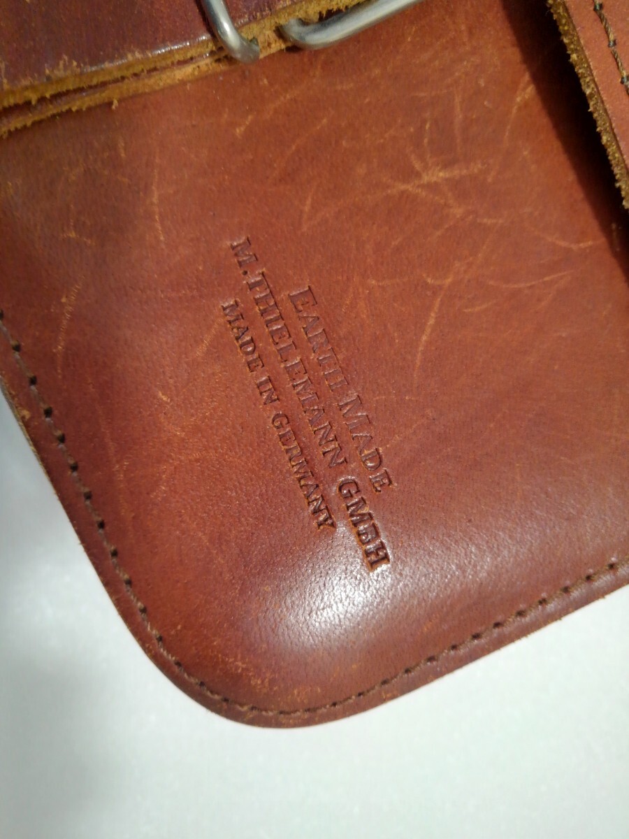 EARTH MADE 本革ショルダーバッグ MADE IN GERMANY 茶色_画像6