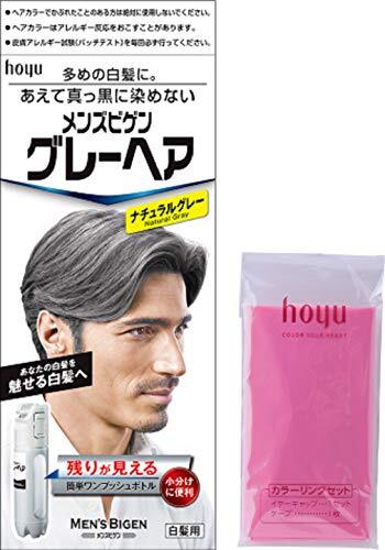 白髪染め 男性用 ホーユー メンズビゲン グレーヘア [医薬部外品] ナチュラルグレー 1剤40g+2剤40g+カラーリング用ケープセット付_画像1