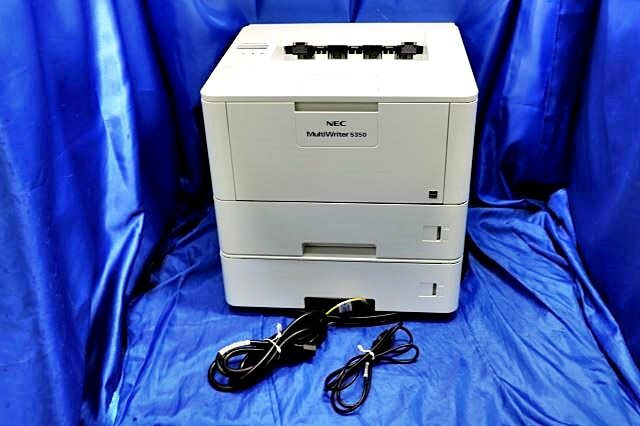 ★現行/40頁/分:印刷枚数16474ページ★NEC A4モノクロページプリンタ MultiWriter 5350/二段モデル 両面 無線LAN マルチライタ 59682Y_画像1
