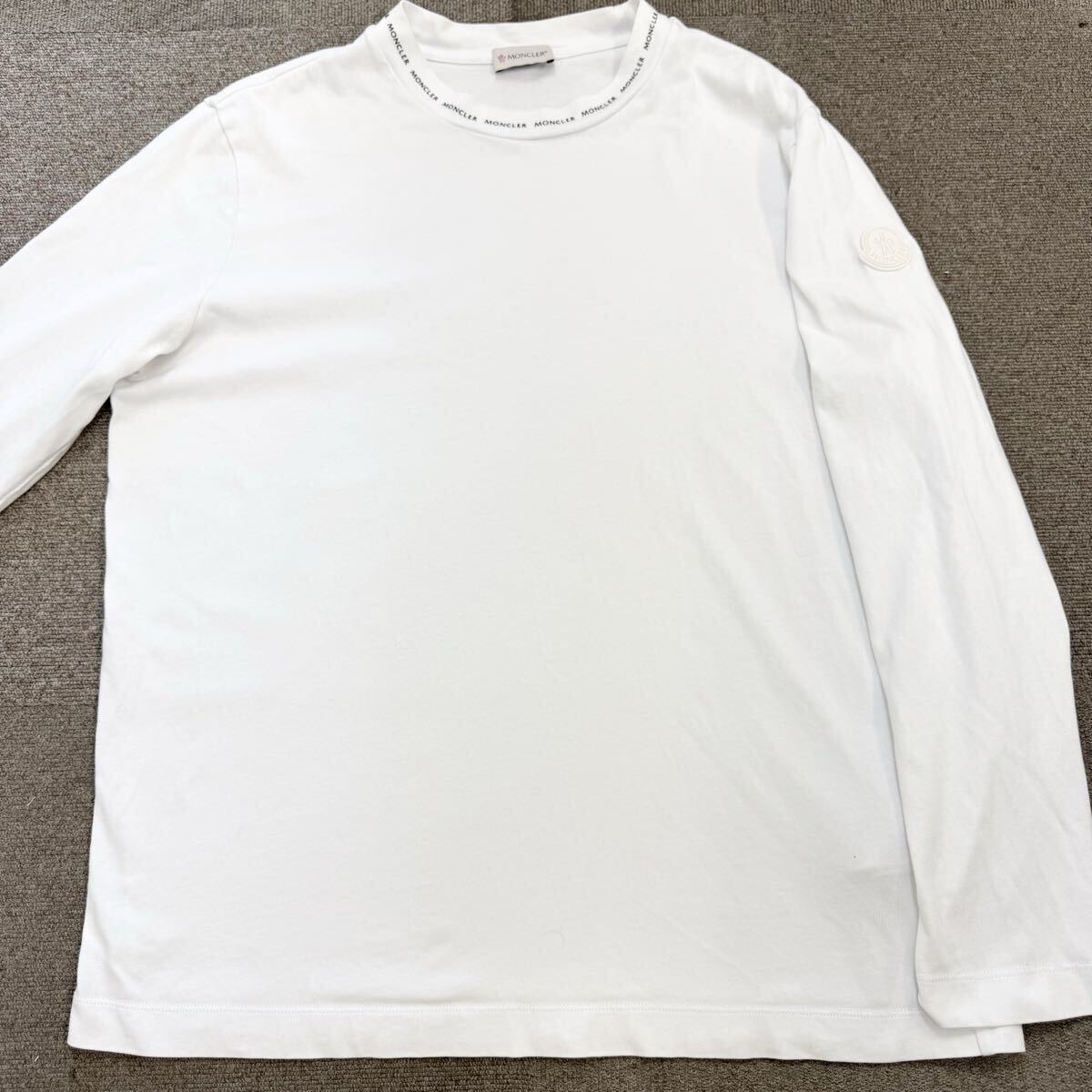 MONCLER ロングスリーブTシャツ ホワイト モンクレール メンズ 美品 12『極美品・最高峰』 MONCLER モンクレール メンズ 長袖 T