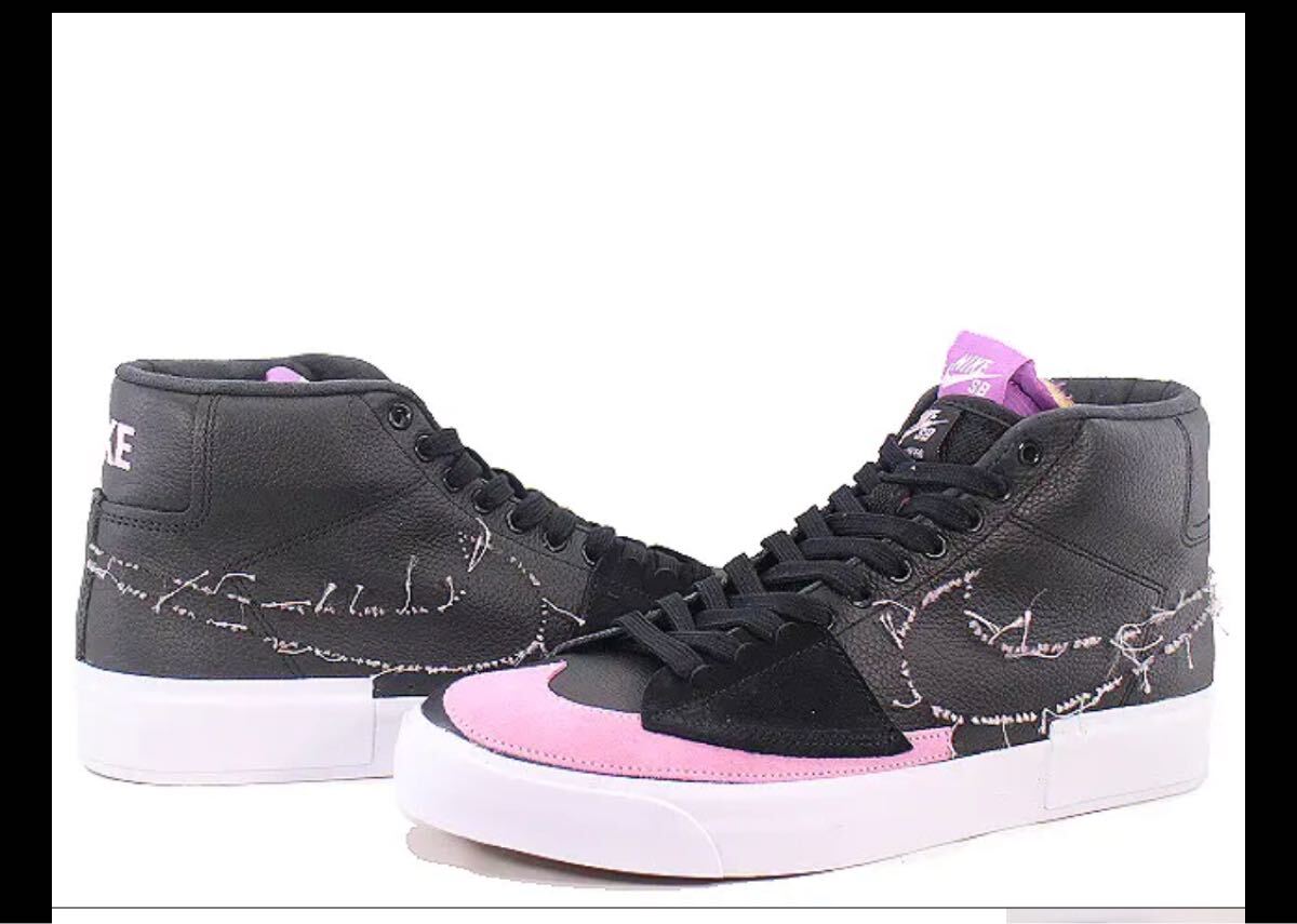 SB ZOOM BLAZER MID EDGE L "BLACK PINK RISE" DA2189-002 (ブラック/ホワイト/パープルネブラ/ピンクドライズ)