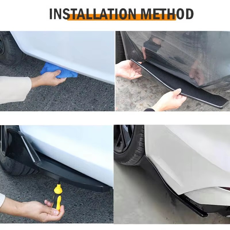 汎用品 サイドスポイラー 35cm カーボン調 リア カナード ローダウン エアロ バンパー ディフューザー スカート_画像10