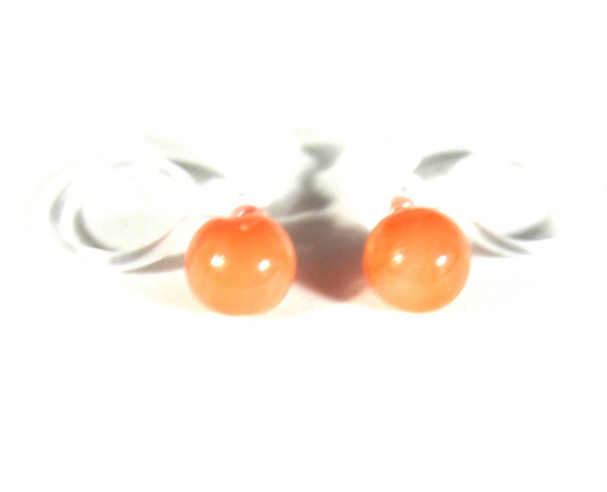 宝石珊瑚 さんご レディース アクセサリー ジュエリー ノンホールピアス ピアス IMG-1064_画像1