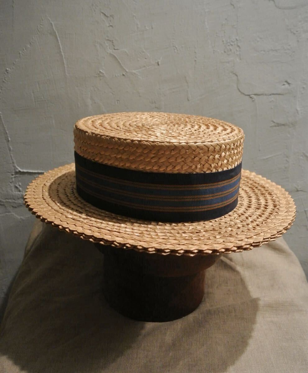 希少 STETSON 30sヴィンテージ カンカン帽 ボーターハット Sサイズ 30s ヴィンテージ カンカン帽 ボーターハット 58cm 1/4