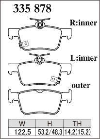 ディクセル シビック FC1/FK7 ブレーキパッド ECタイプ リア 左右セット 335878 DIXCEL ブレーキパット_画像4