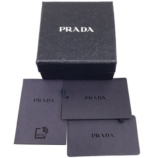 新品同様 プラダ 1PS057 ACCIAIO/SMALT/ACC/NER キーリング トライアングルロゴ キーホルダー 未使用品 PRADA UE_画像8